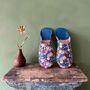 Liberty Print Babouche Slippers, Westbourne Posy, thumbnail 1 of 4
