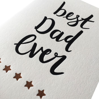 'Best Dad Ever' Letterpress Fathers Day Card, 2 of 4