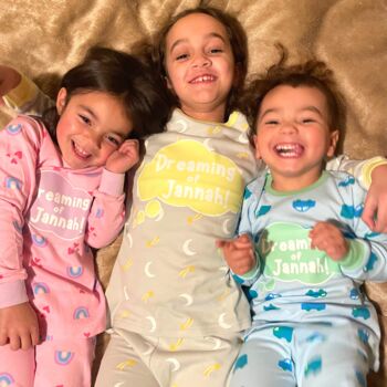 Dreaming Of Jannah Kids Pyjamas Grey And Yellow, 6 of 6