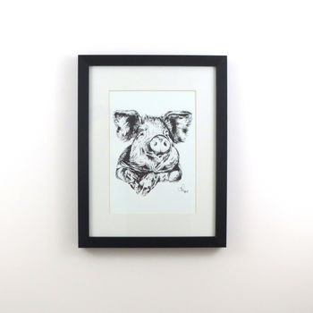 Five Framed Pen And Ink Illustrations Of Farm Animals, 8 of 11