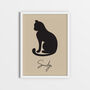 Personalised Vintage Style Cat Silhouette Art Print, thumbnail 7 of 8