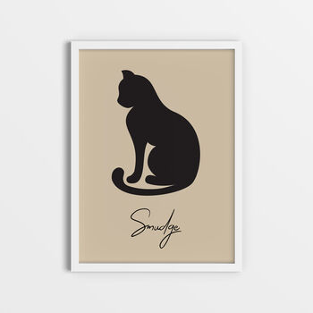 Personalised Vintage Style Cat Silhouette Art Print, 7 of 8