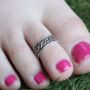 Black Bohemian Midi Beach Band Toe Ring, thumbnail 1 of 7