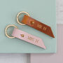 Couples Pair Of Personalised Leather Heart Keyrings, thumbnail 2 of 12