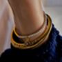 Torque Angled Pave Cuff 18k Gold Waterproof Bracelet, thumbnail 7 of 10