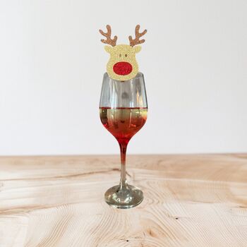 Six X Reindeer Christmas Drinks Toppers, Festive Cocktails, Christmas Drinks Decorations, 4 of 7