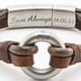 Personalised Brown Leather Ashes Memorial Bracelet With 'Circle Of Life' Urn, thumbnail 5 of 8