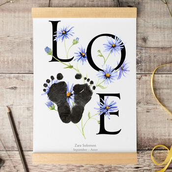 Birth Month Flower Footprint Kit September, Aster, 3 of 4