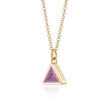 Geometric Purple Triangle Charm Necklace, 9 of 10