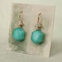 Turquoise Hexagon Jewel Earrings, thumbnail 4 of 5