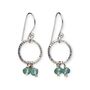 Sterling Silver Aquamarine Halo Drop Earrings, thumbnail 3 of 7