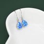 Sterling Silver Ocean Blue Cz Droplet Drop Earrings, thumbnail 1 of 12