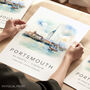 Travel Print Of Portsmouth UK, thumbnail 1 of 7
