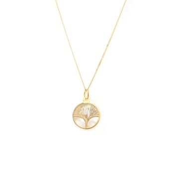 Yellow Gold Mother Of Pearl Tree Of Life Necklace, 3 of 4