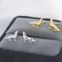 Howling Wolf Stud Earrings In Sterling Silver, thumbnail 2 of 12
