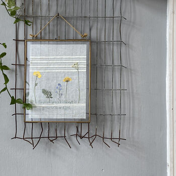 New Baby Pressed Wildflower And Stitched Words Wall Art, 8 of 8