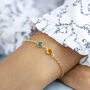 Gold Plated Double Birthstone Bracelet, thumbnail 3 of 7