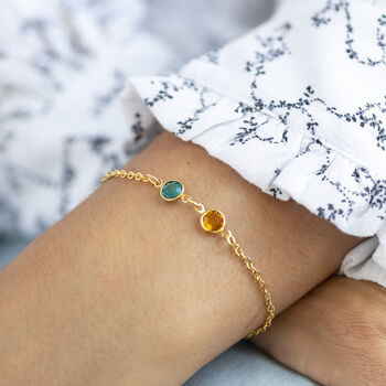 Gold Plated Double Birthstone Bracelet, 3 of 7