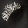 The Agatha Mini Crown Flower Girl Bridal Pearl Oak Leaf Tiara Headband, thumbnail 10 of 11