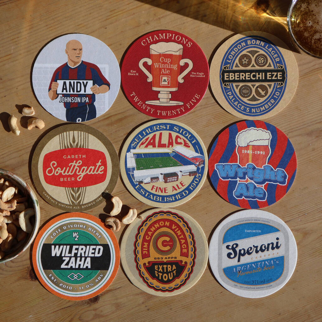 Crystal Palace Football Beer Mats X9, 1 of 7
