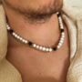 Onyx Stone Genuine Freshwater Pearl Chain Necklace, thumbnail 1 of 12