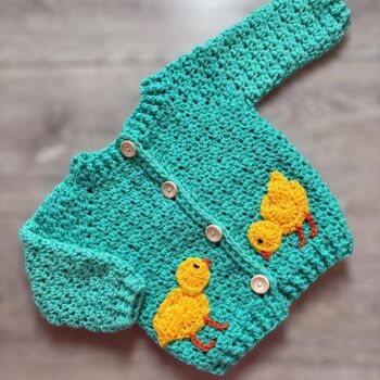 Personalised Baby Name Cardigan With Chicks, 10 of 12