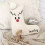 Rudolph Reindeer Personalised Christmas Stocking, thumbnail 1 of 3