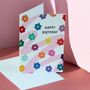 Colourful Floral Happy Birthday Card, thumbnail 1 of 2