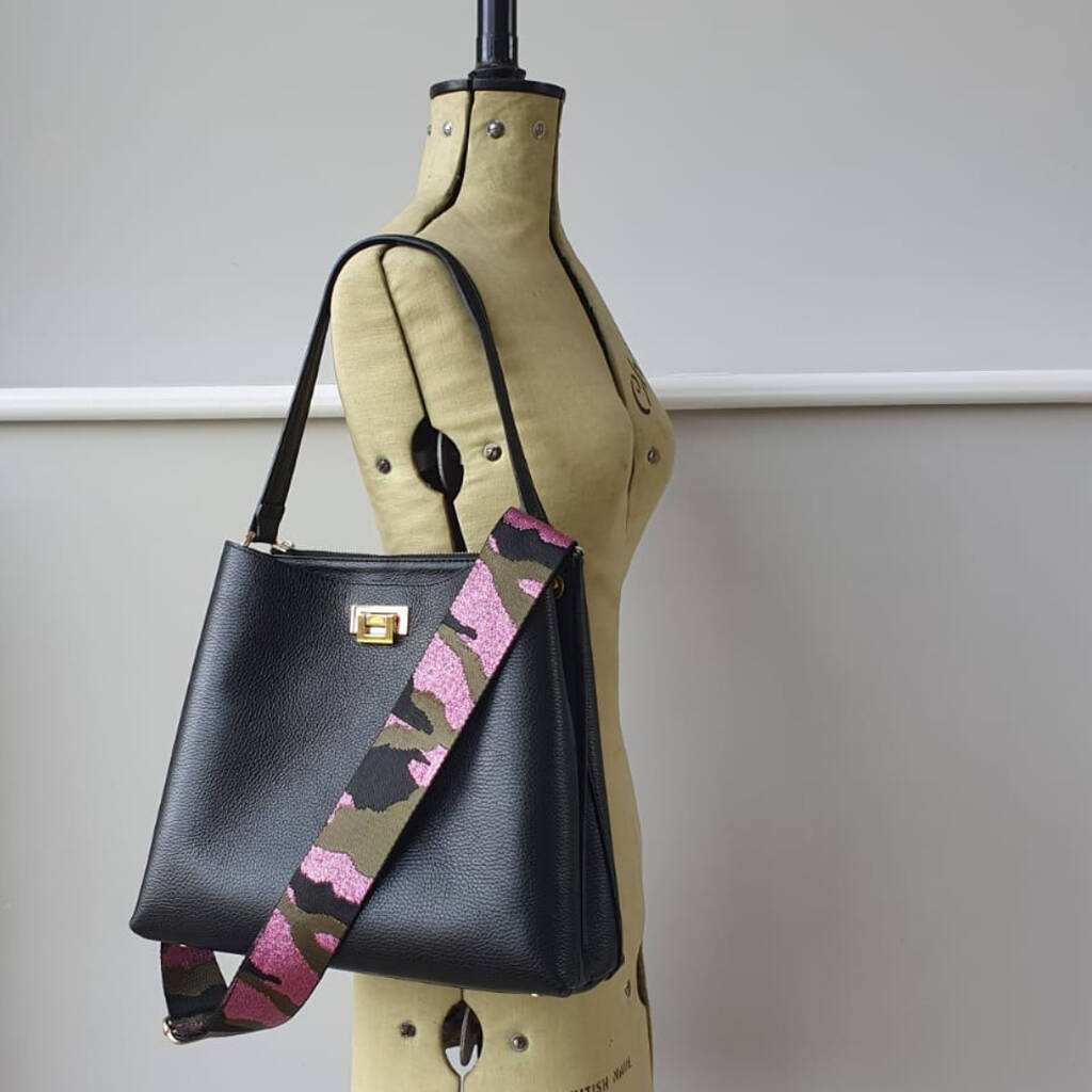 Black Leather Tote Bag And Strap By Apatchy | www.bagssaleusa.com