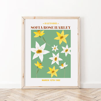 Personalised March Birth Flower Print, 2 of 6