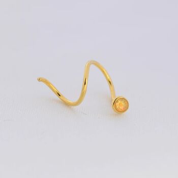 Double Spiral Opal Earring In Sterling Silver, 7 of 11