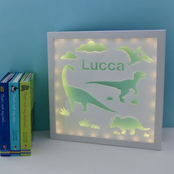 Personalised Dinosaur Night Light Box Light, 8 of 10