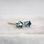 Tiny Blue Diamond Stud Earrings, thumbnail 7 of 9