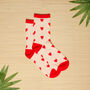 Women's Bamboo Socks Valentine's Day Red Love Hearts, thumbnail 1 of 4