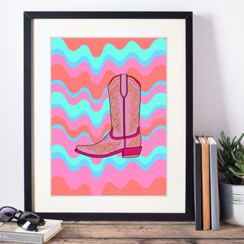 Cowgirl Boot Illustration Art Print, 2 of 3