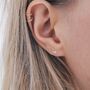 Mini Sterling Silver White Flower Stud Earrings, thumbnail 4 of 8
