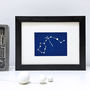 Personalised Aquarius Constellation Woodblock Print, thumbnail 2 of 5