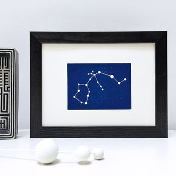 Personalised Aquarius Constellation Woodblock Print, 2 of 5