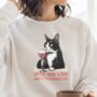 Cosy Cats And Wine Sweatshirt – Jumper For Cat Lovers, thumbnail 1 of 3