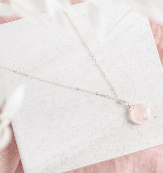 14 Kt Gold Filled Rose Quartz Necklace, 5 of 6