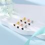 Sterling Silver Black Cz Bezel Earrings, thumbnail 4 of 12