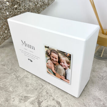 Personalised Heart Photo Cremation Urn For Ashes 1090ml, 6 of 10
