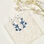 Statement Blue And White Floral Polymer Clay Earrings, thumbnail 3 of 5