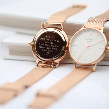 Ladies Personalised Watch With Rose Gold Strap, 2 of 4