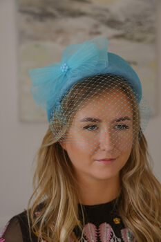 Turquoise Occasion Hat Band Crown 'Talulla', 3 of 12