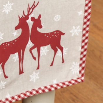 Personalised Country Stag Cotton Table Runner, 3 of 5