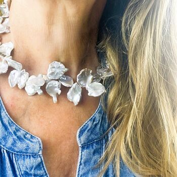 Dramatic Keshi Pearl Choker Necklace, 4 of 10