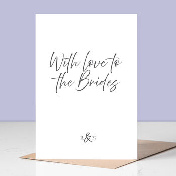 Love To The Brides Personalised Same Sex Wedding Day Card, 3 of 3