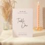 Table Number Sign A5 Wedding Sign Modern Minimal Script, thumbnail 1 of 5