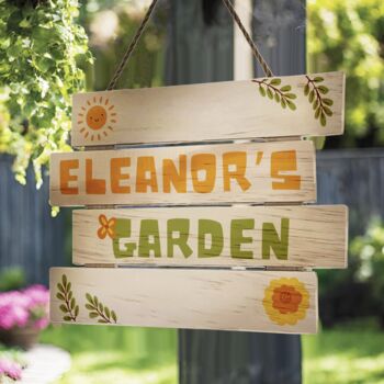 Personalised Wooden Childs Outdoor Sign, 3 of 4